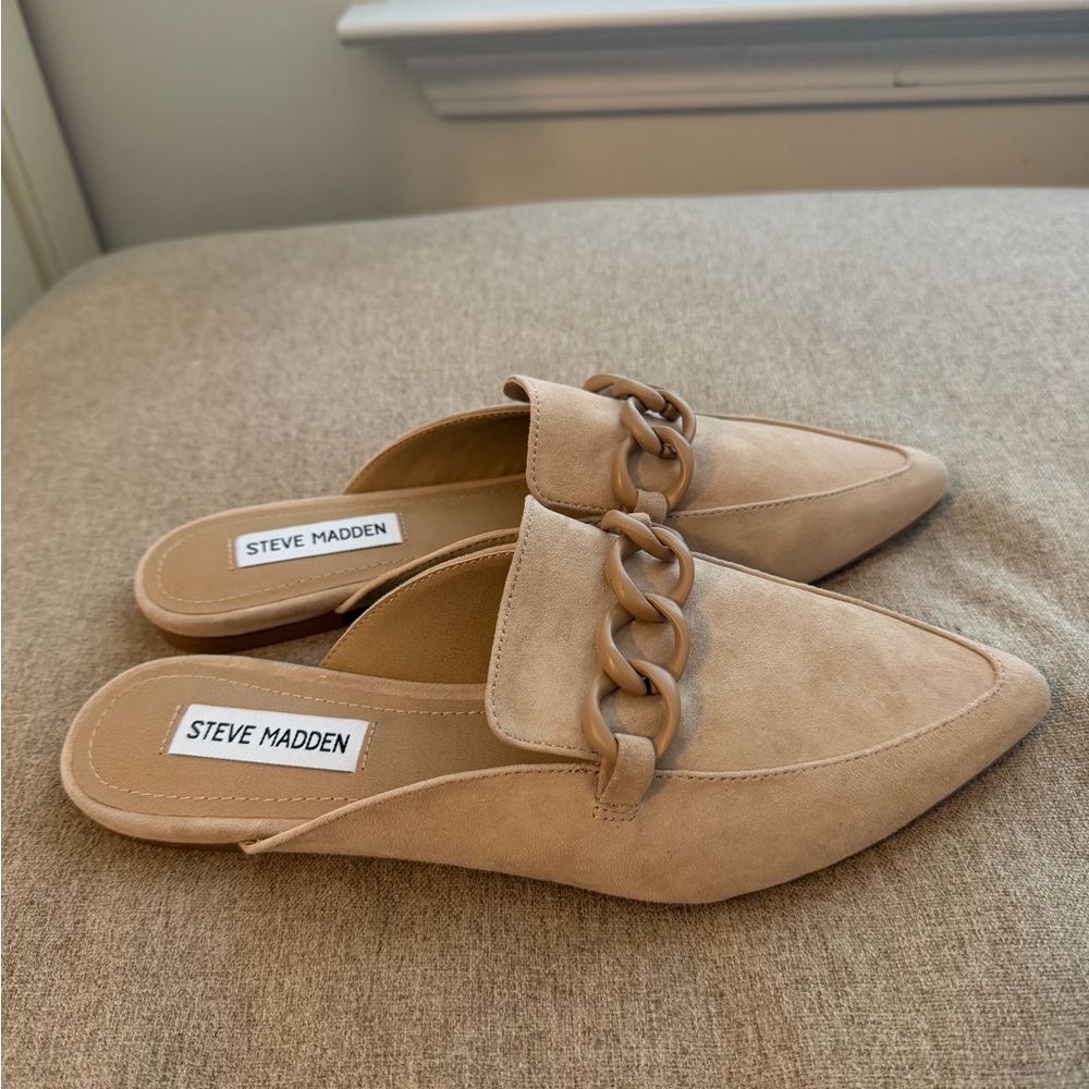 Steve Madden Forte Pointed Toe Mules in Tan Suede Size 8-Brand New, Never Worn - Picture 3 of 6